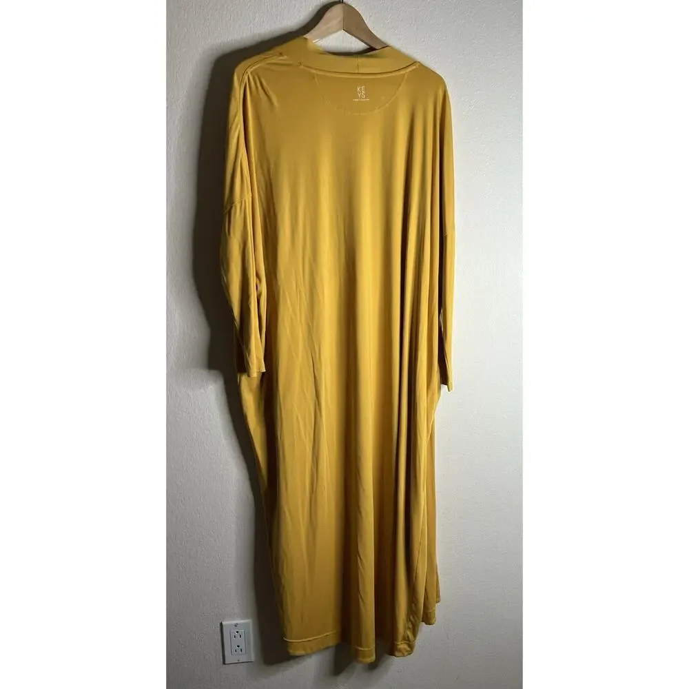Athleta X Alicia Keys Cardigan Duster Top Womens S/M Oversized Yellow - Picture 3 of 8